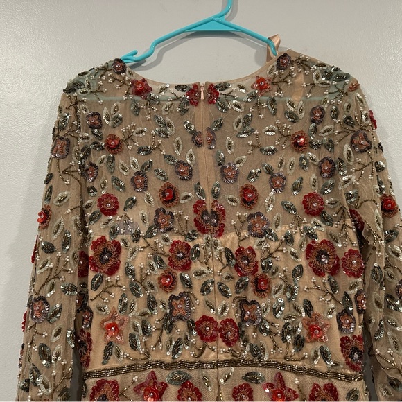 Mac Duggal 5533 Floral APPLIQUÉ Long Sleeve Illusion Gown Sz 6 NEW - Picture 8 of 8